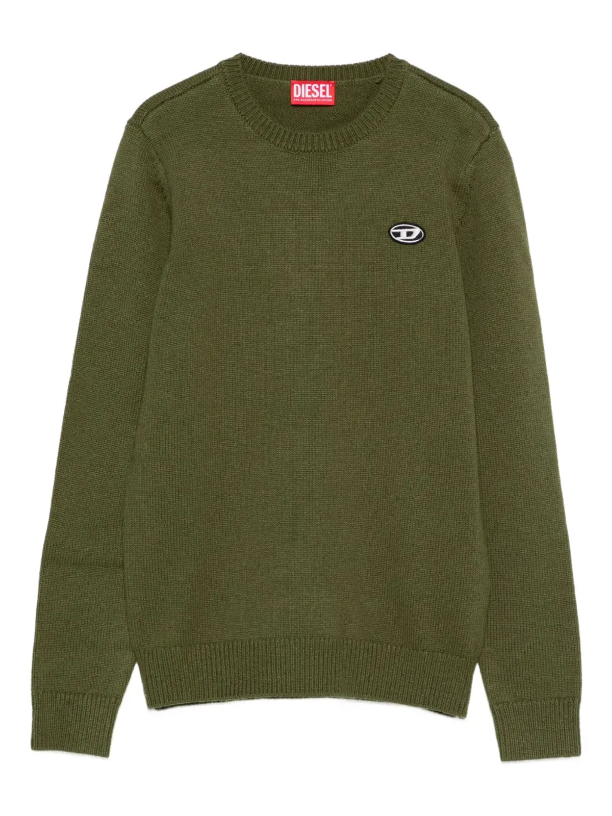 Diesel Kids ロゴ刺繍入り クルーネックセーター（グリーン） - 画像1