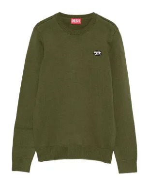 Diesel Kids ロゴ刺繍入り クルーネックセーター（グリーン） - サムネイル1