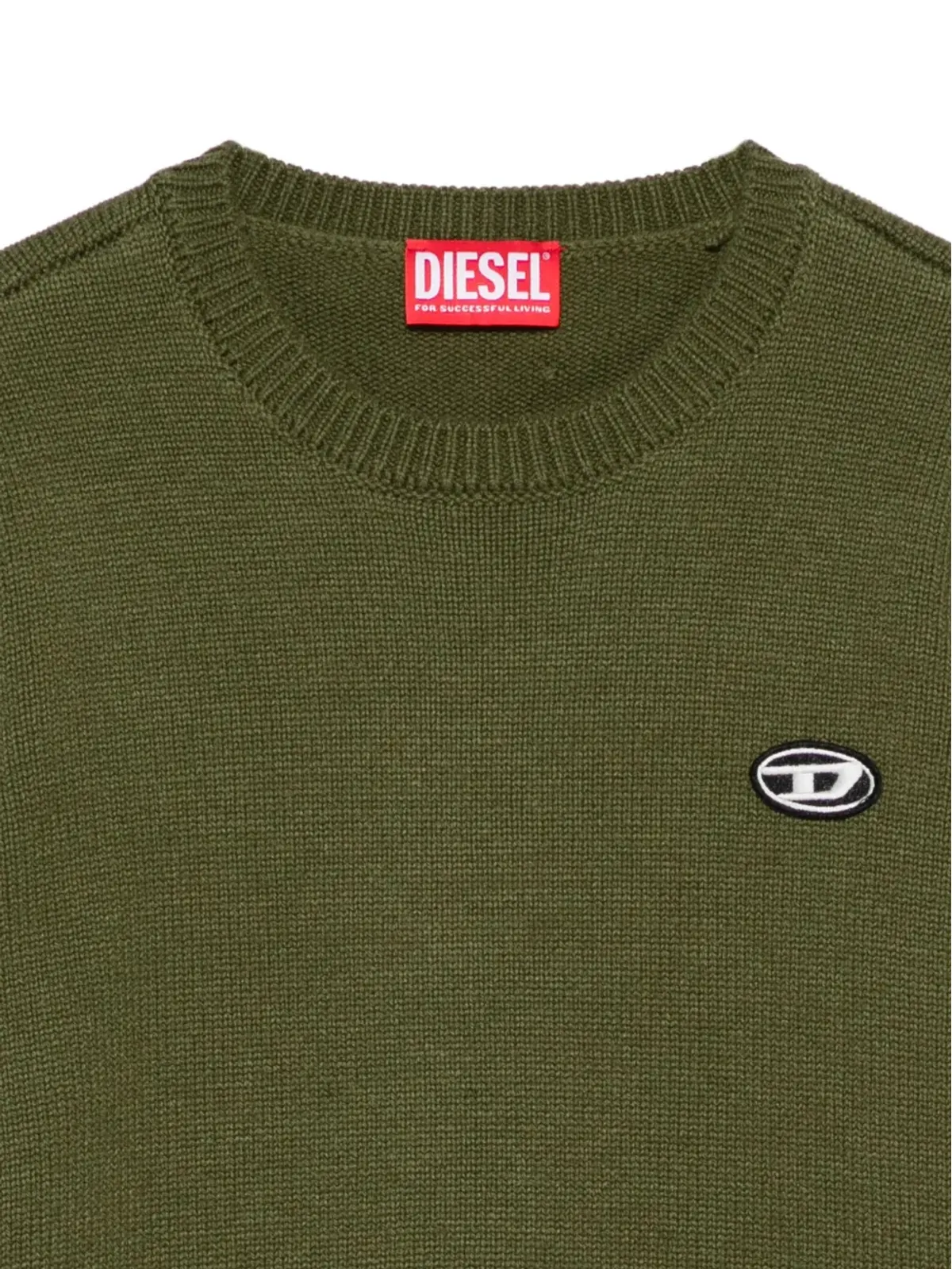Diesel Kids ロゴ刺繍入り クルーネックセーター（グリーン） - 画像3