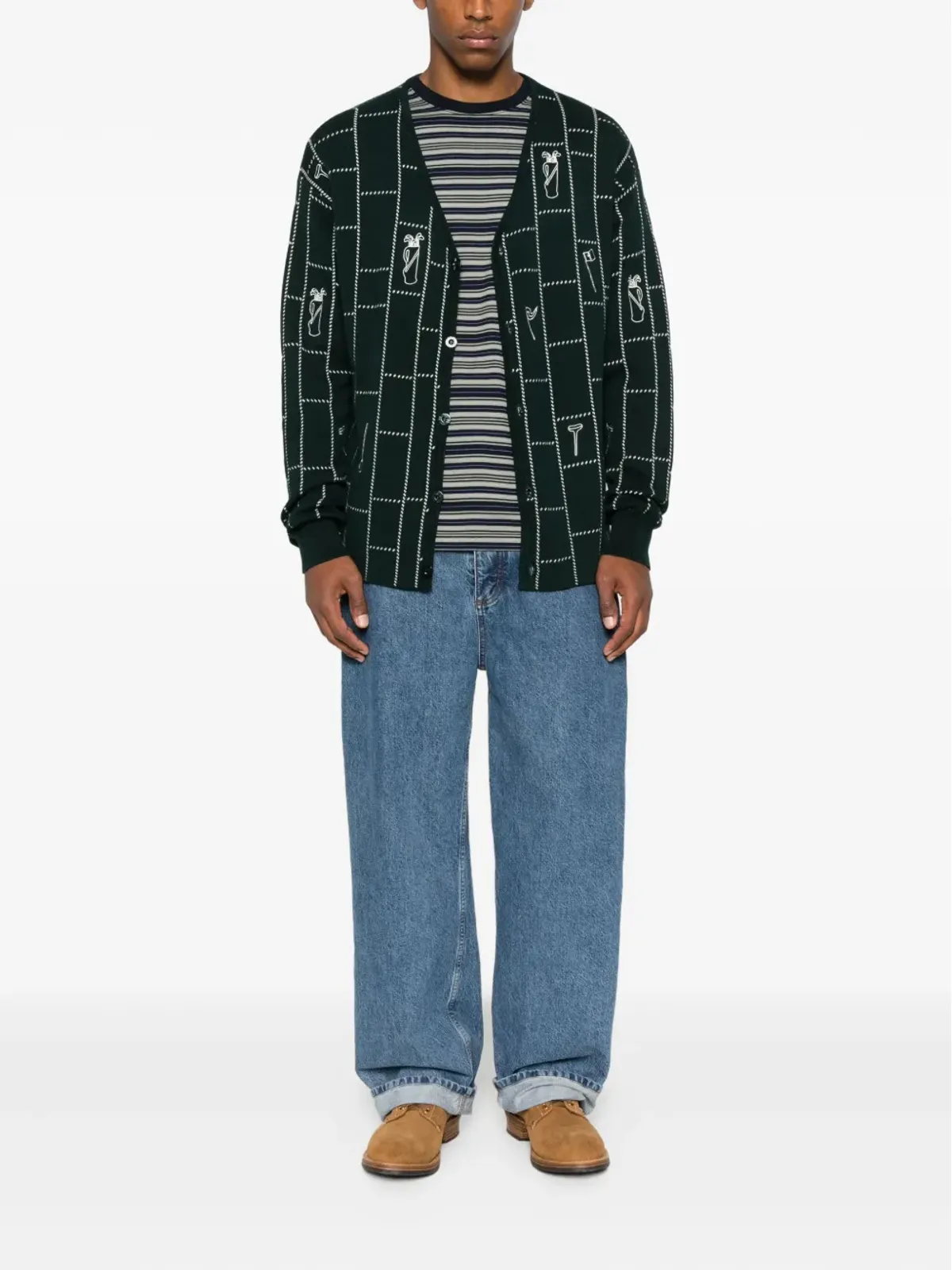 Maison Labiche グリッドパターン カーディガン - 画像2