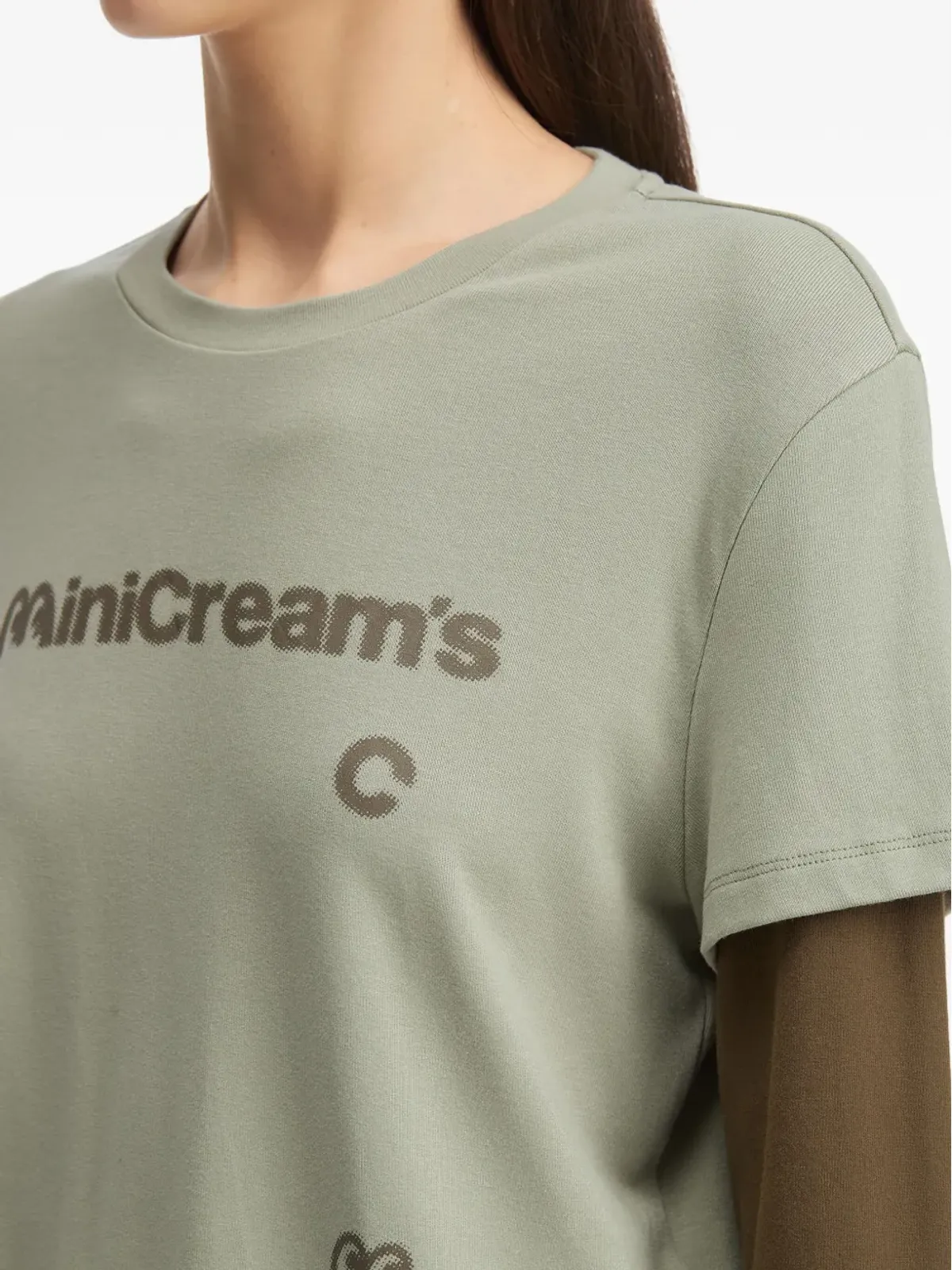 Mini Cream レイヤードグラフィックトップス - 画像5