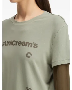 Mini Cream レイヤードグラフィックトップス - サムネイル5