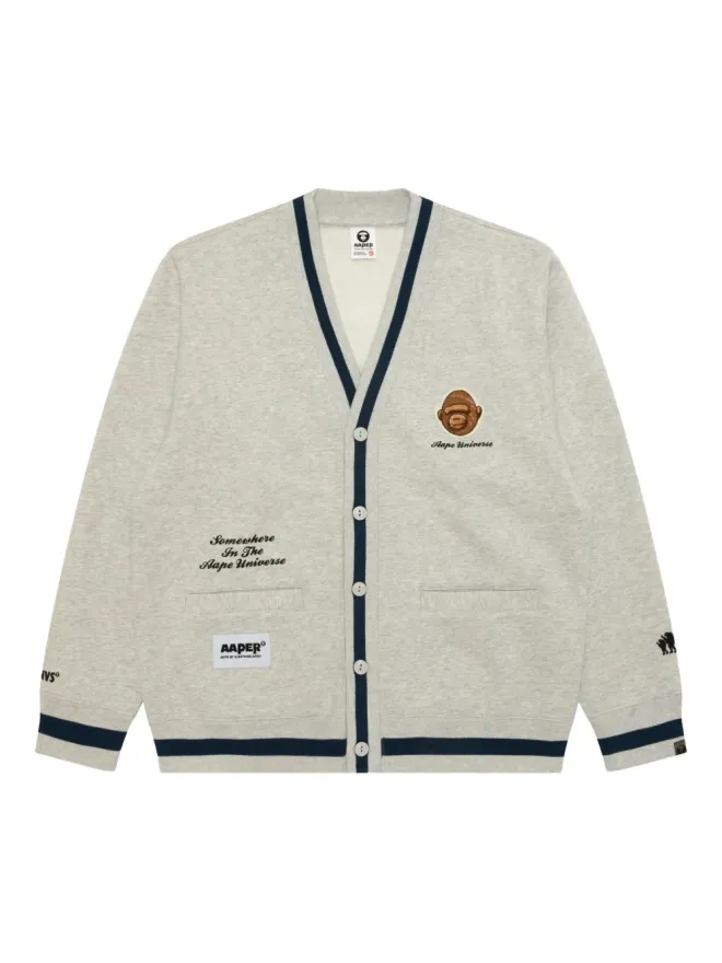 AAPE BY *A BATHING APE® AAPE BY *A BATHING APE® 刺繍モンキー モチーフ ボタン付きカーディガンの商品画像