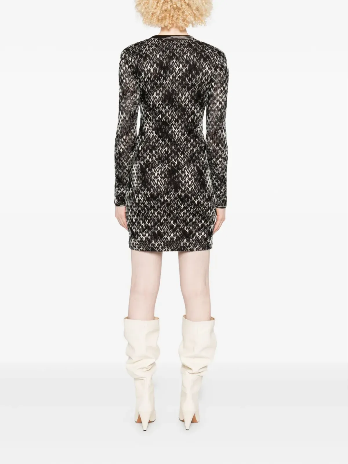 Missoni ジオメトリック柄 Vネック ドレス（ブラウン） - 画像4