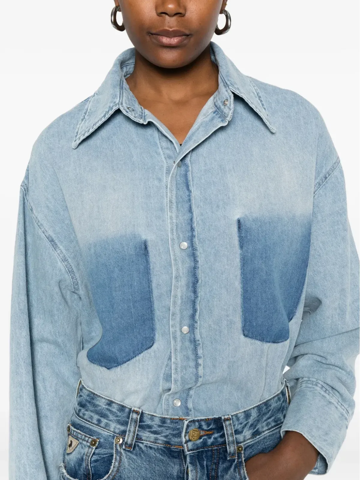 LOIS JEANS ツートーンデニムシャツ - 画像5