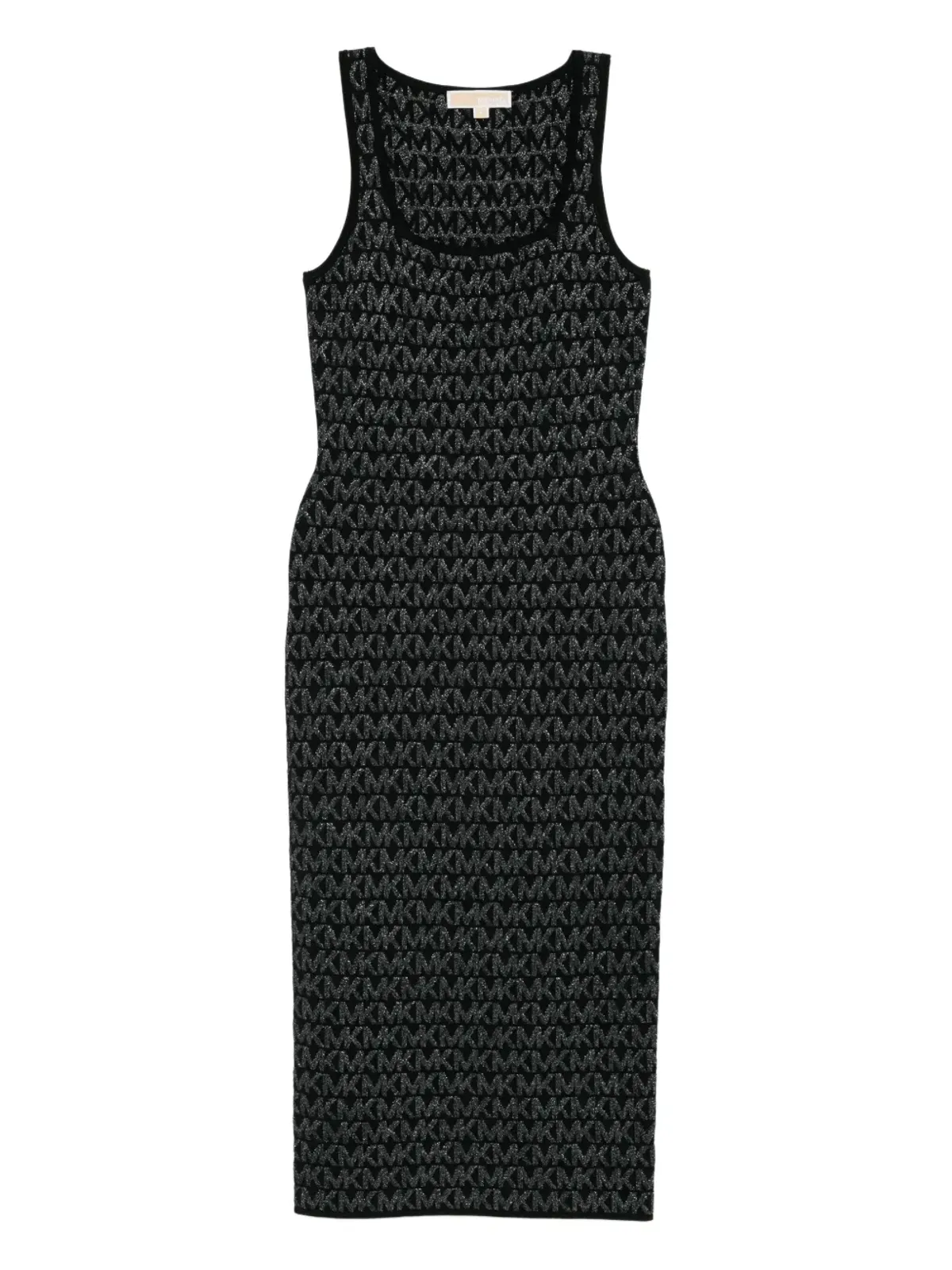 Michael Kors メタリック ロゴ ジャカード ミディドレス ブラック - 画像1