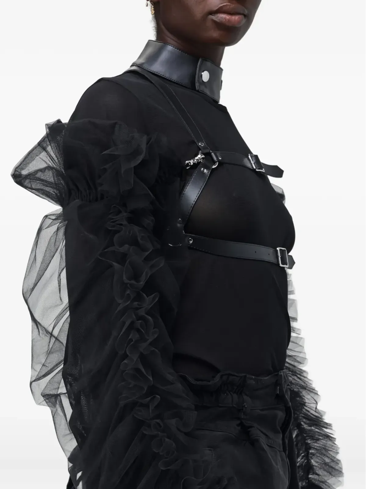 Noir Kei Ninomiya ruffled harness - Black - 画像5