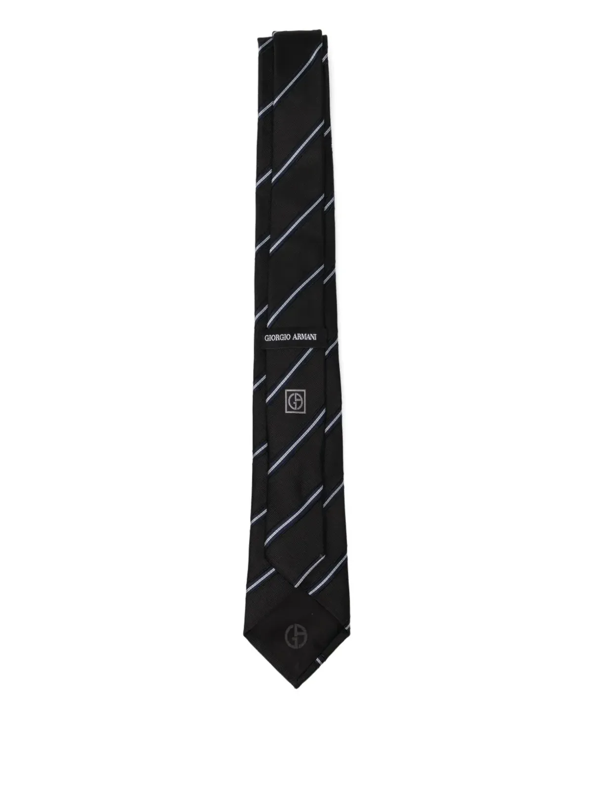 Giorgio Armani Regimentalネクタイ ブラック - 画像2