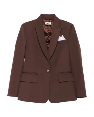 Elisabetta Franchi シングルボタンポケットジャケット ブラウン - サムネイル1
