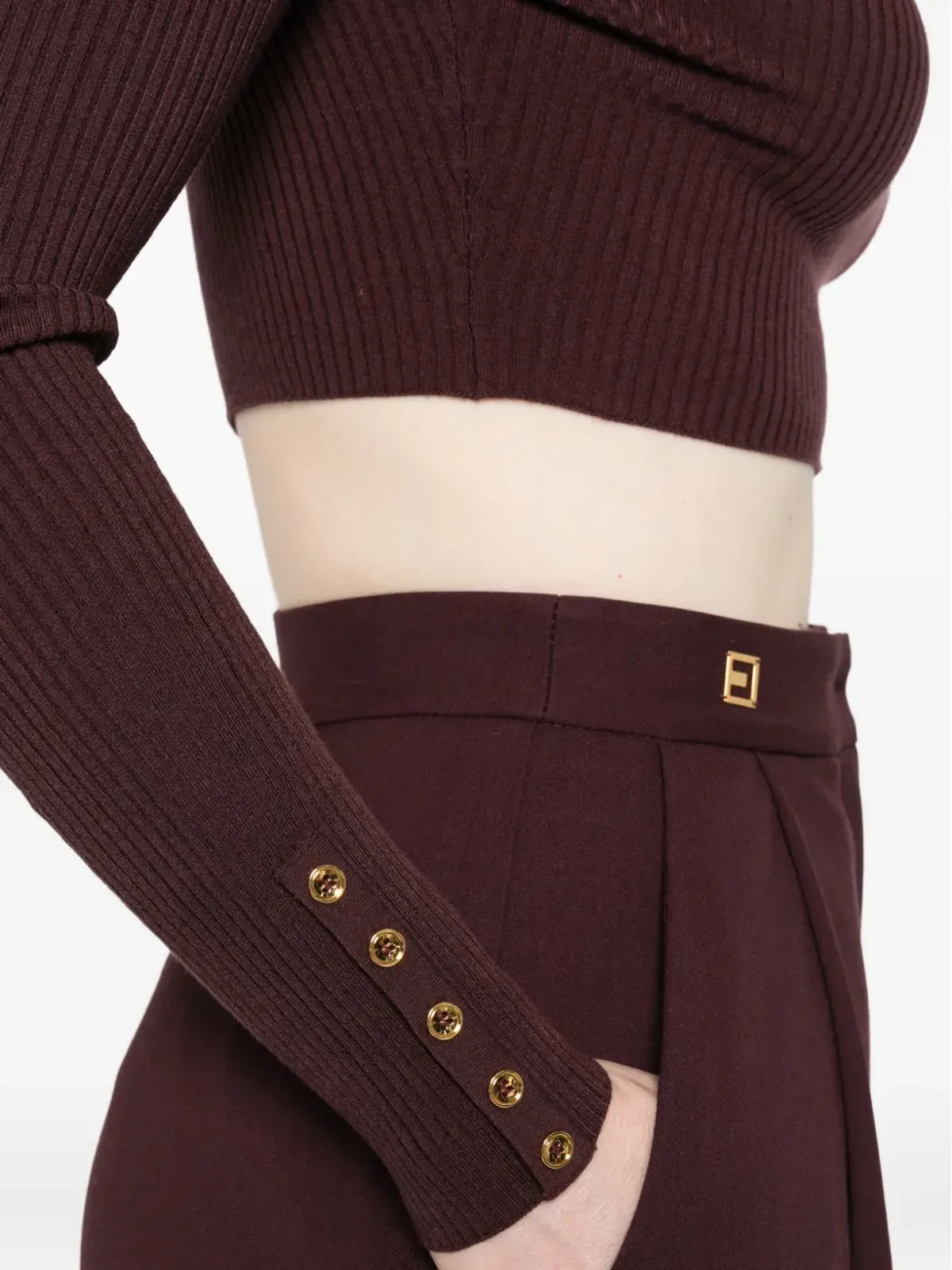 Elisabetta Franchi リブ編みクロップトップ - 画像5