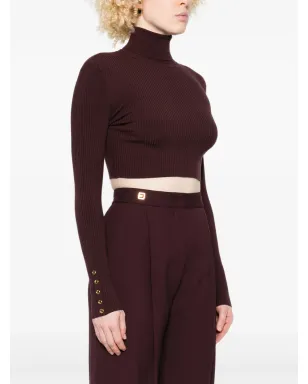 Elisabetta Franchi リブ編みクロップトップ - サムネイル3