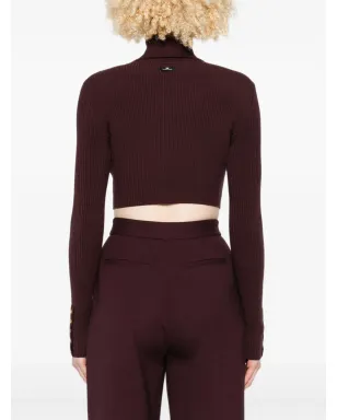 Elisabetta Franchi リブ編みクロップトップ - サムネイル4