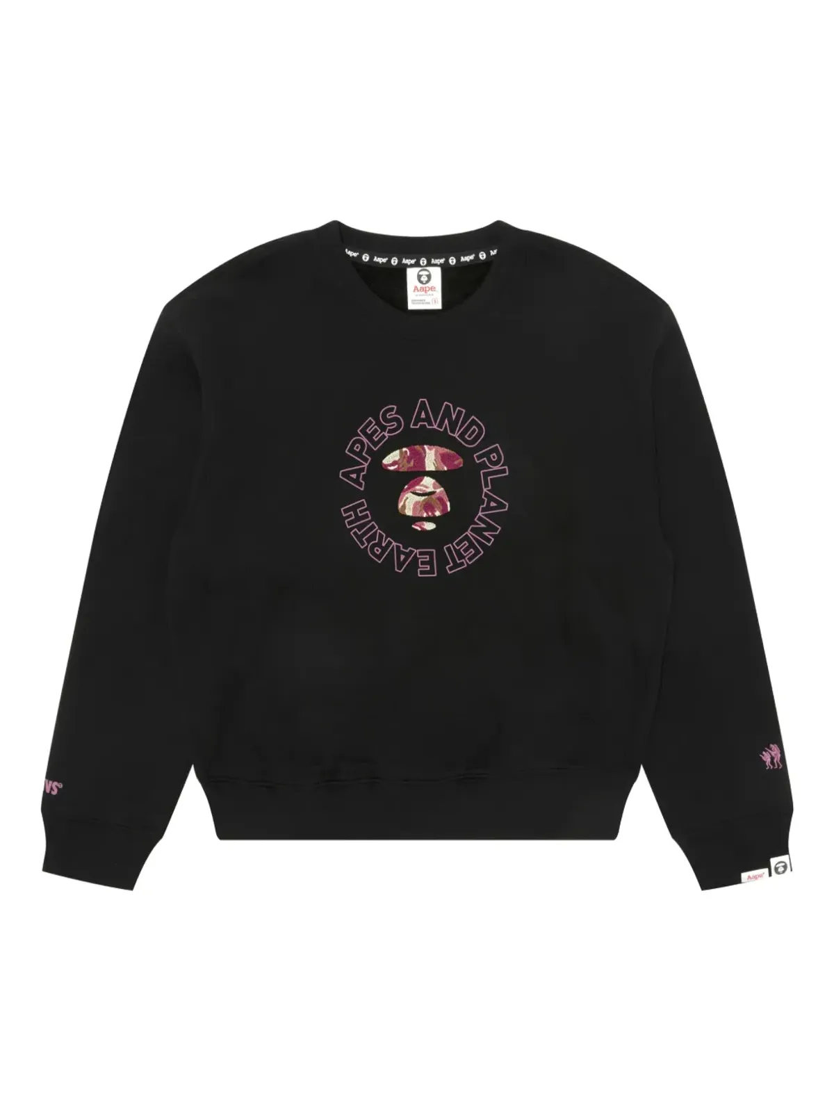 A BATHING APE® camouflage-embroidered sweatshirt - Black - 画像1