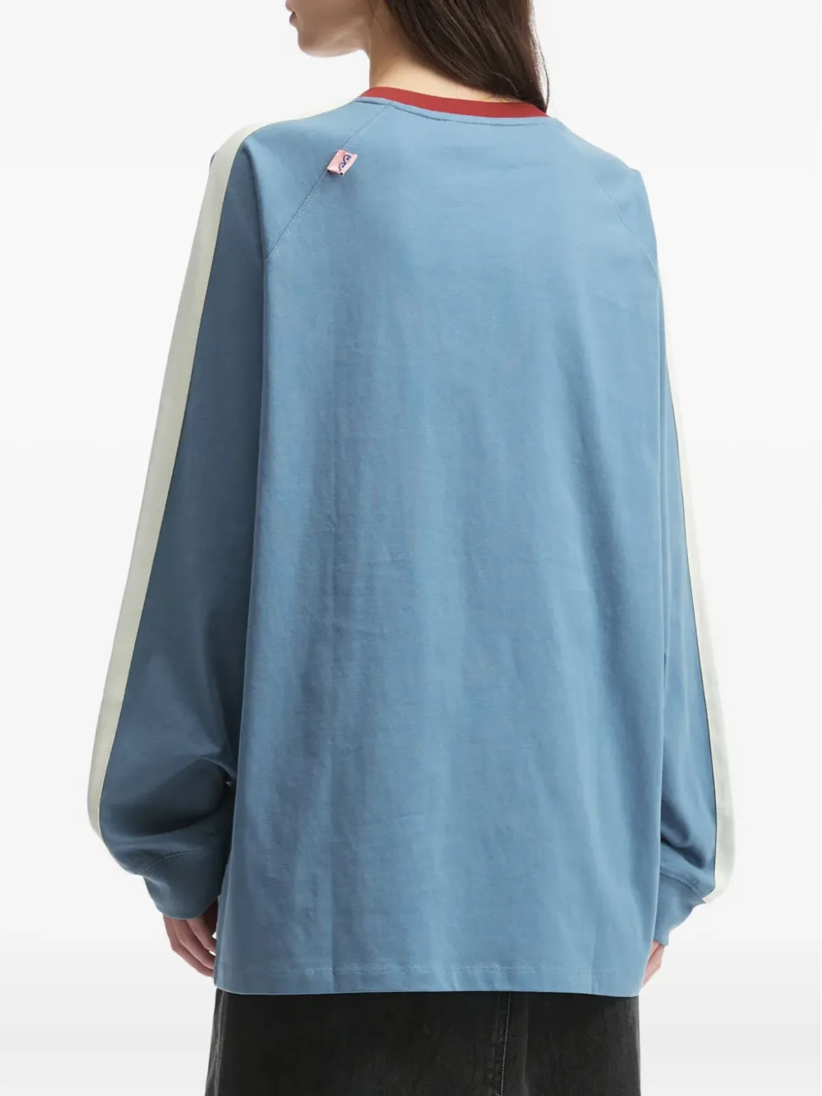 Mini Cream ラグランスリーブ ロゴ文字入りTシャツ - ブルー - 画像4