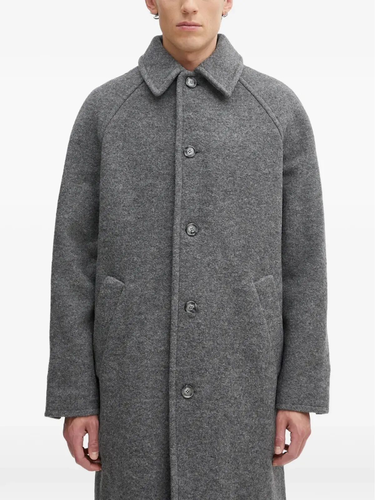 A.P.C. ボタン留めカラーコート（グレー） - 画像5