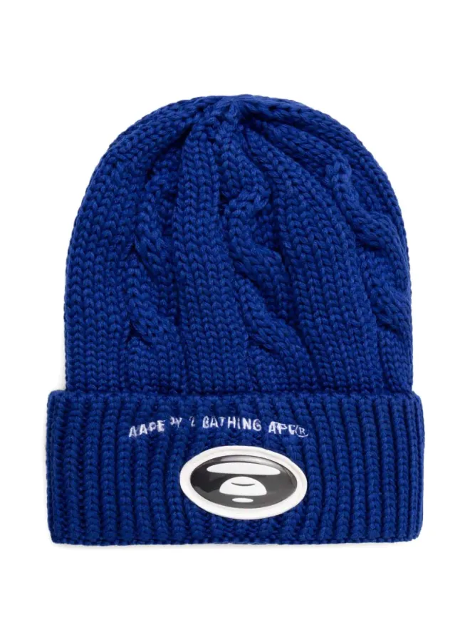 A BATHING APE® A BATHING APE® ケーブルニット ロゴビーニーの商品画像
