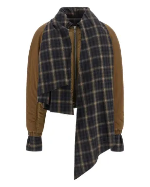 MARBELL Kristen padded check-detail jacket - Brown - サムネイル1