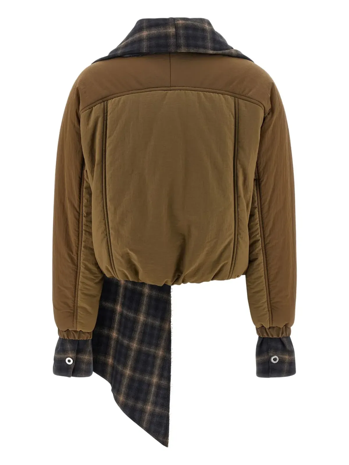 MARBELL Kristen padded check-detail jacket - Brown - 画像2