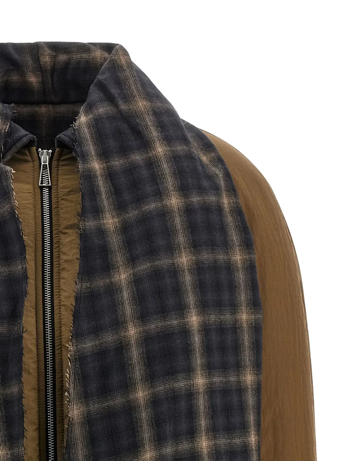 MARBELL Kristen padded check-detail jacket - Brown - 画像3