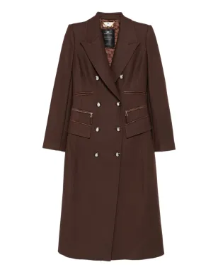 Elisabetta Franchi ダブルブレスト レザー・トリム コート - サムネイル1