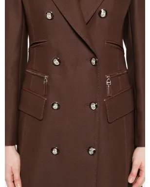 Elisabetta Franchi ダブルブレスト レザー・トリム コート - サムネイル5
