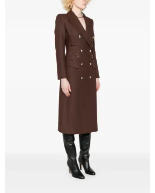 Elisabetta Franchi ダブルブレスト レザー・トリム コート - サムネイル3