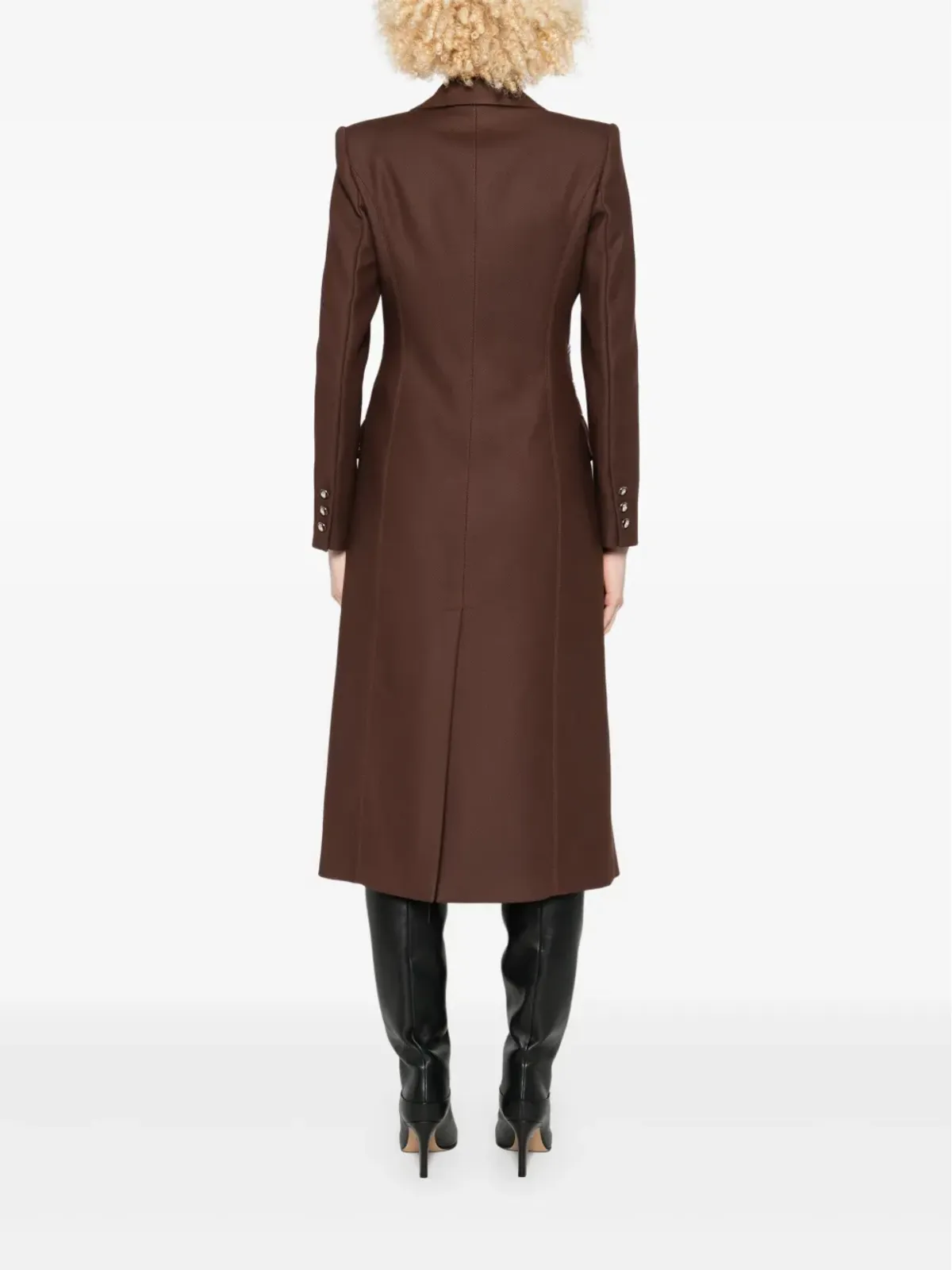 Elisabetta Franchi ダブルブレスト レザー・トリム コート - 画像4