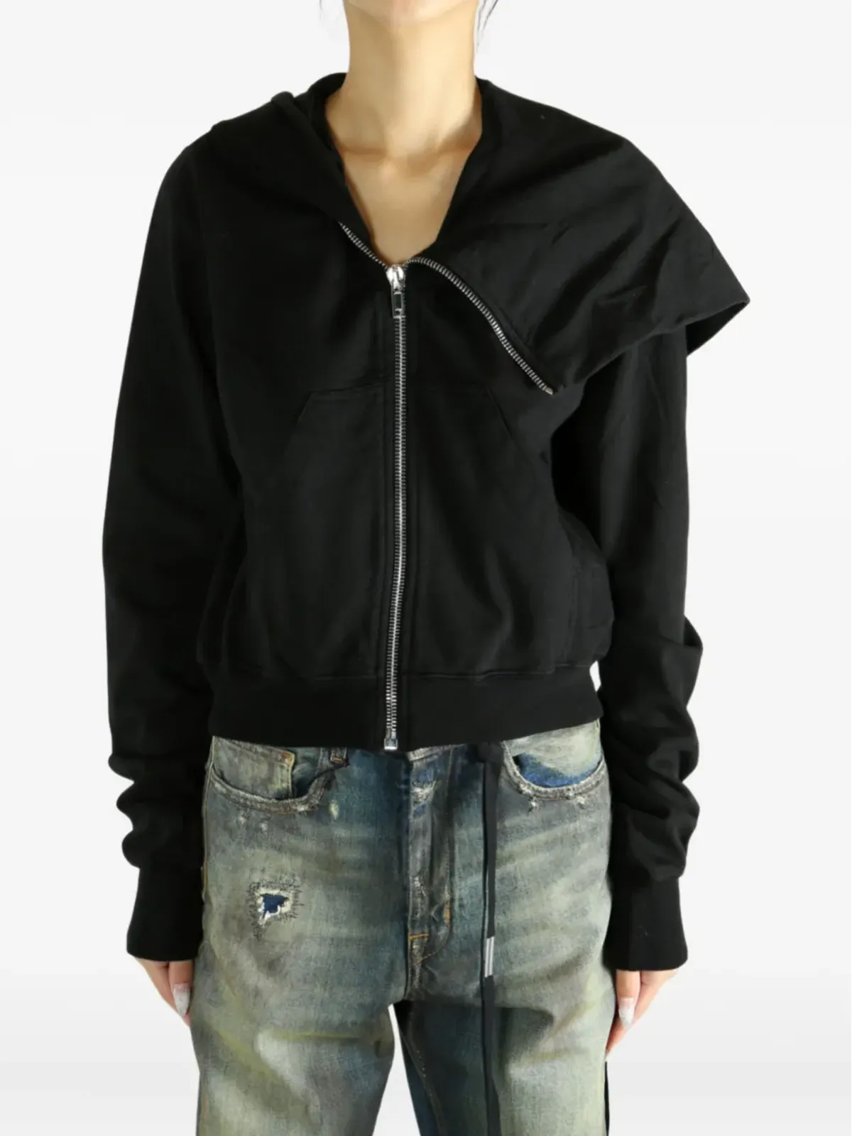 Rick Owens DRKSHDW フード付きジップアップカーディガン - 画像2