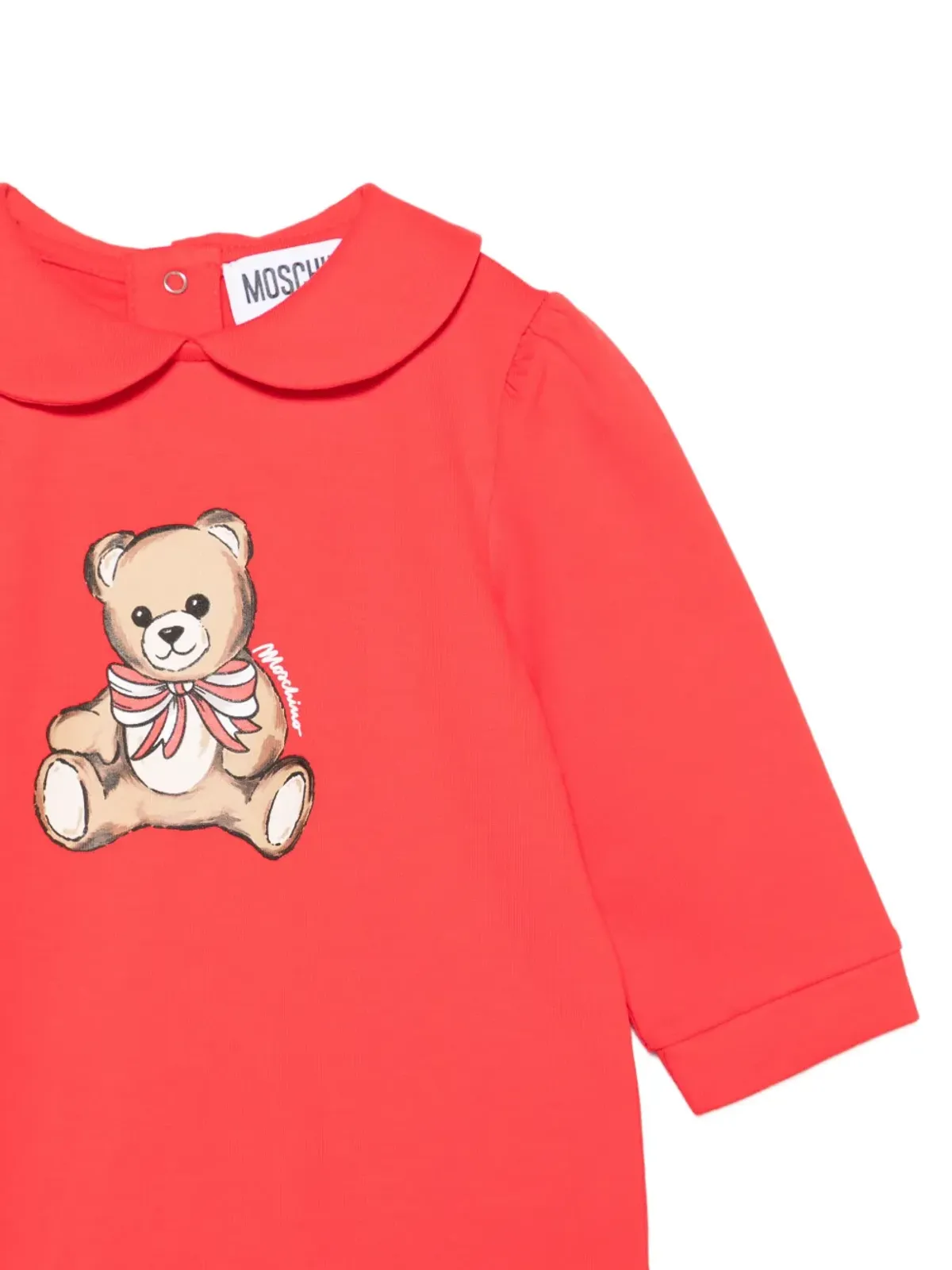 Moschino Kids テディプリント ロンパース (赤) - 画像3