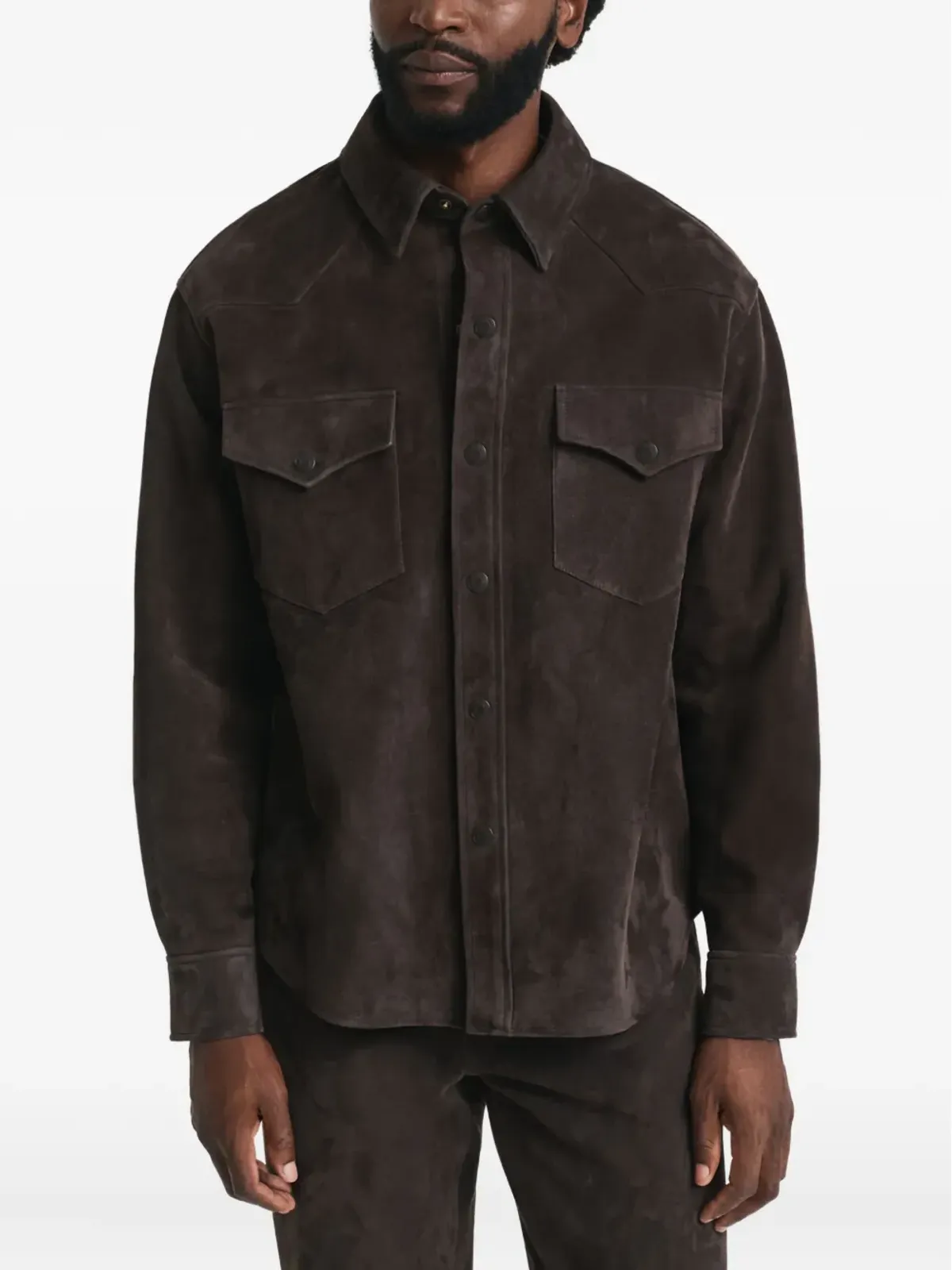 GANT 240 Mulberry Street ロデオスウェード ダブルポケット シャツ - 画像3