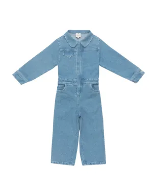 Donsje bear-detail denim jumpsuit - Blue - サムネイル1