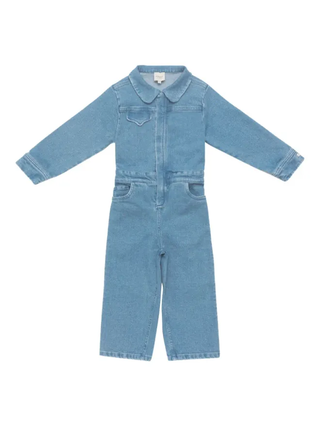 Donsje Donsje bear-detail denim jumpsuit - Blueの商品画像