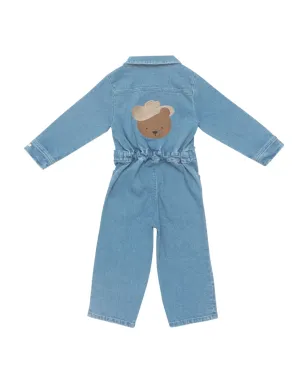 Donsje bear-detail denim jumpsuit - Blue - サムネイル2