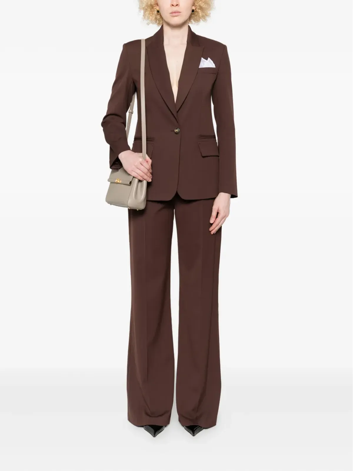 Elisabetta Franchi プリーツ入りボタンディテールパンツ - 画像2