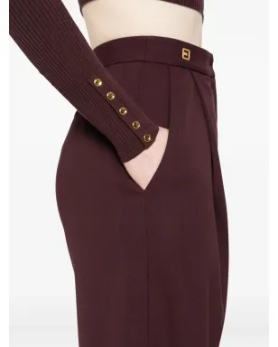 Elisabetta Franchi プリーツフロントパンツ - レッド - サムネイル5