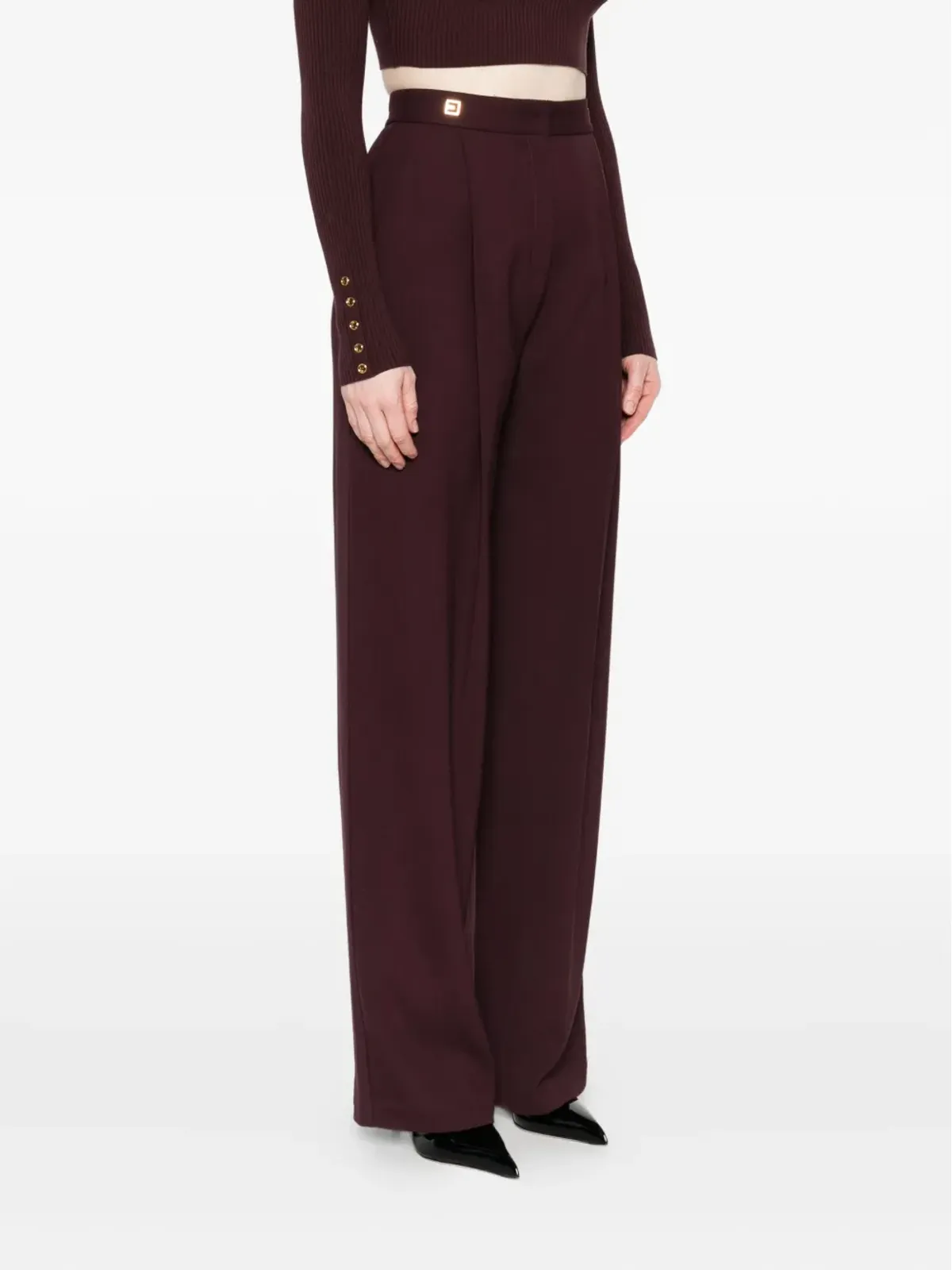 Elisabetta Franchi プリーツフロントパンツ - レッド - 画像3