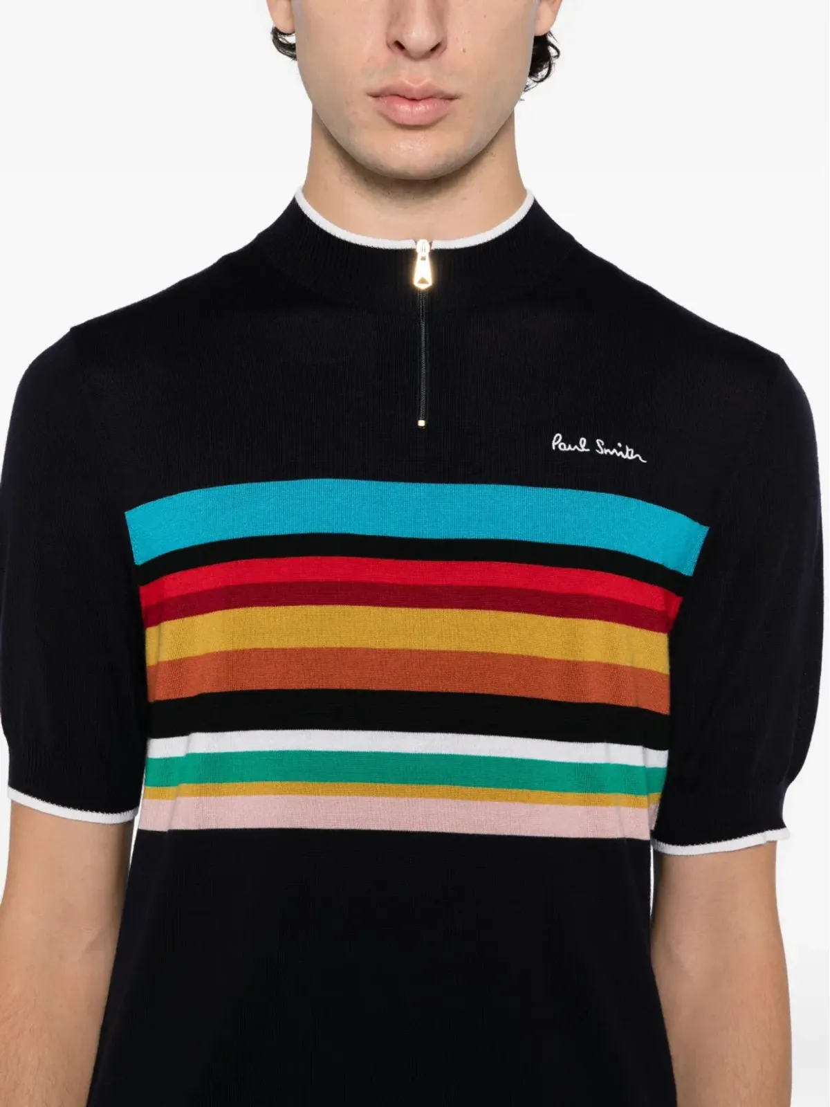 Paul Smith ロゴ刺繍ストライプトップ - 画像4