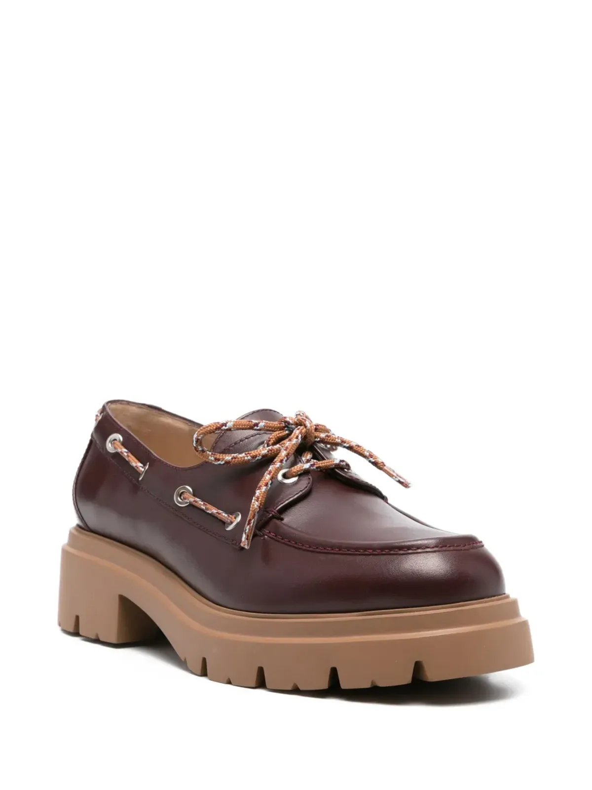 Stuart Weitzman チャンクレザー ボートシューズ - 画像2