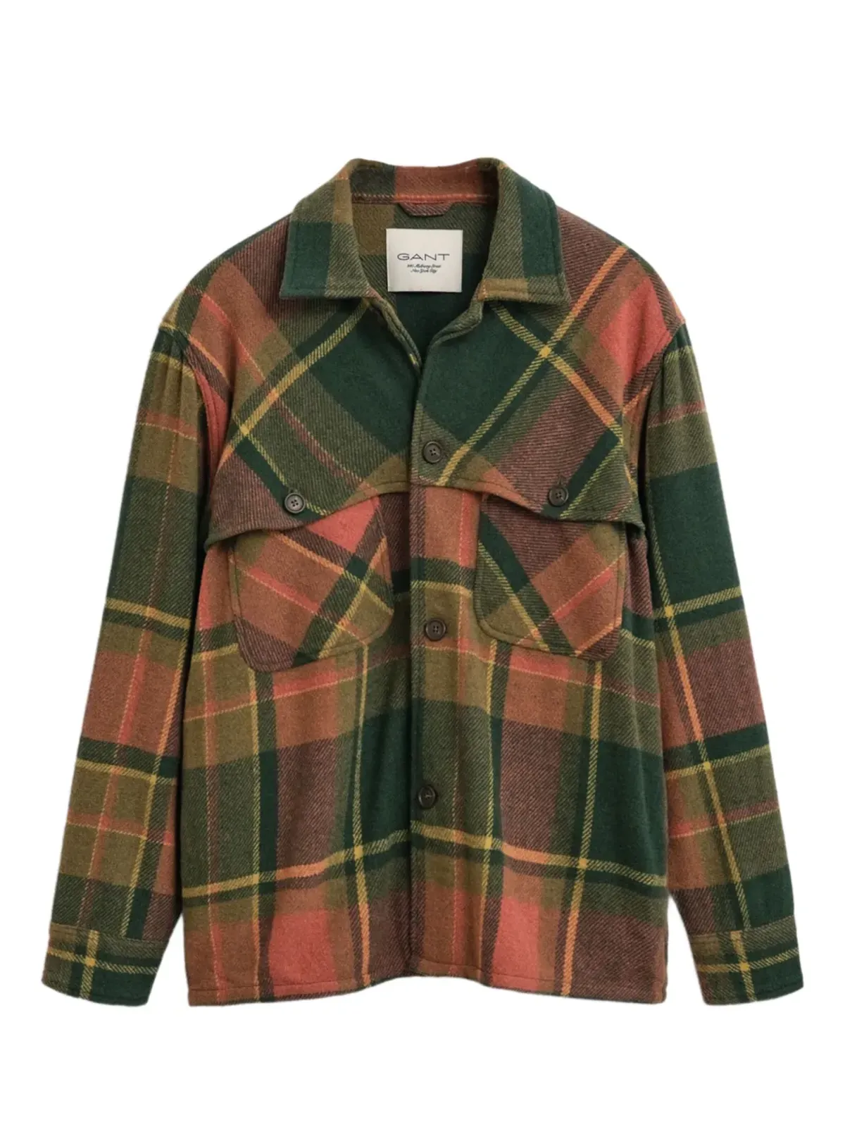 GANT 240 Mulberry Street チェック柄ウール混紡シャツジャケット - 画像1