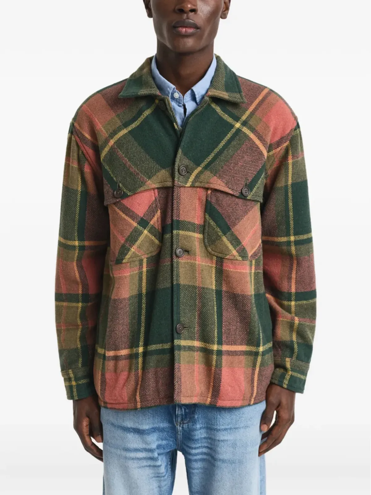 GANT 240 Mulberry Street チェック柄ウール混紡シャツジャケット - 画像2