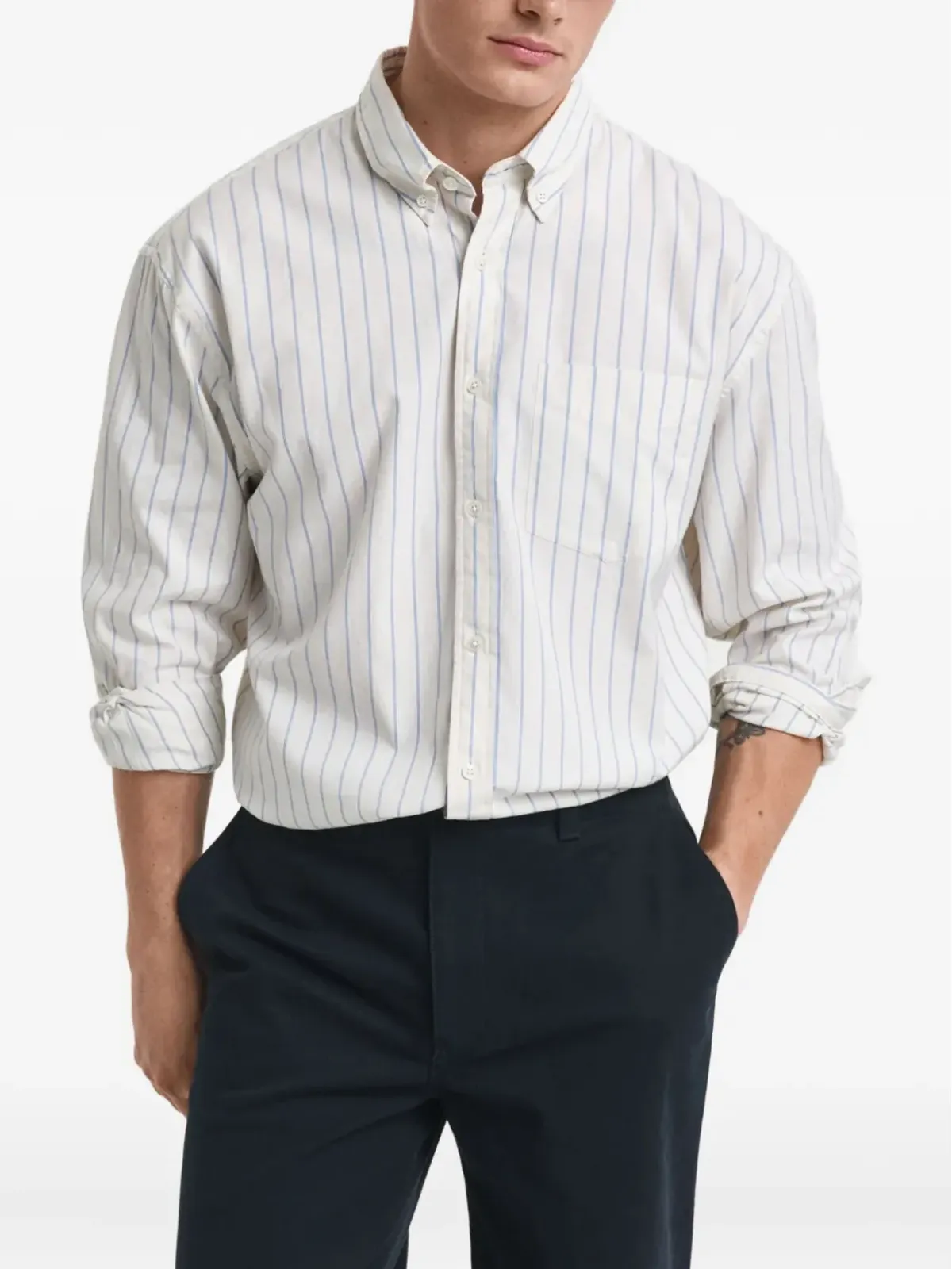 GANT 240 Mulberry Street ストライプコットンシャツ - 画像3