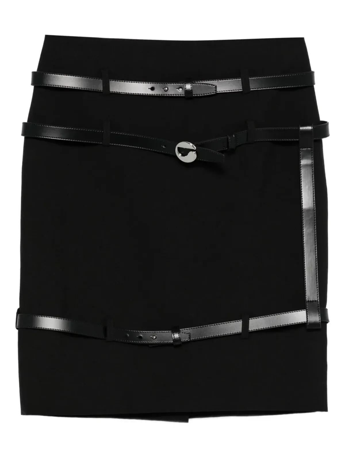Coperni レザー トリム ベルト付きスカート - ブラック - 画像1