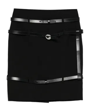 Coperni レザー トリム ベルト付きスカート - ブラック - サムネイル1
