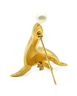 Jennifer Gibson Jewellery 1980s パール付きアシカブローチ - サムネイル3