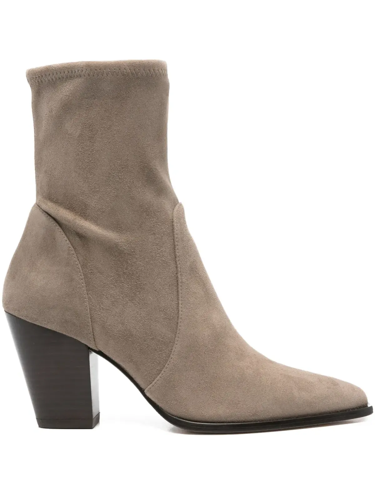 Stuart Weitzman 80mm ポインテッドトゥ ソックブーツ - 画像1