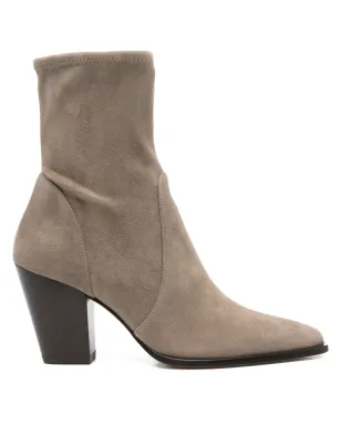 Stuart Weitzman 80mm ポインテッドトゥ ソックブーツ - サムネイル1