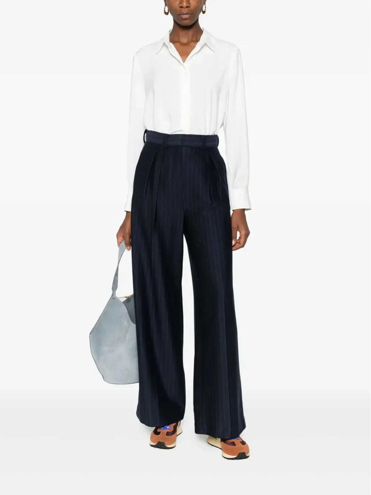 Max Mara ピンストライプ柄プリーツパンツ - 画像2