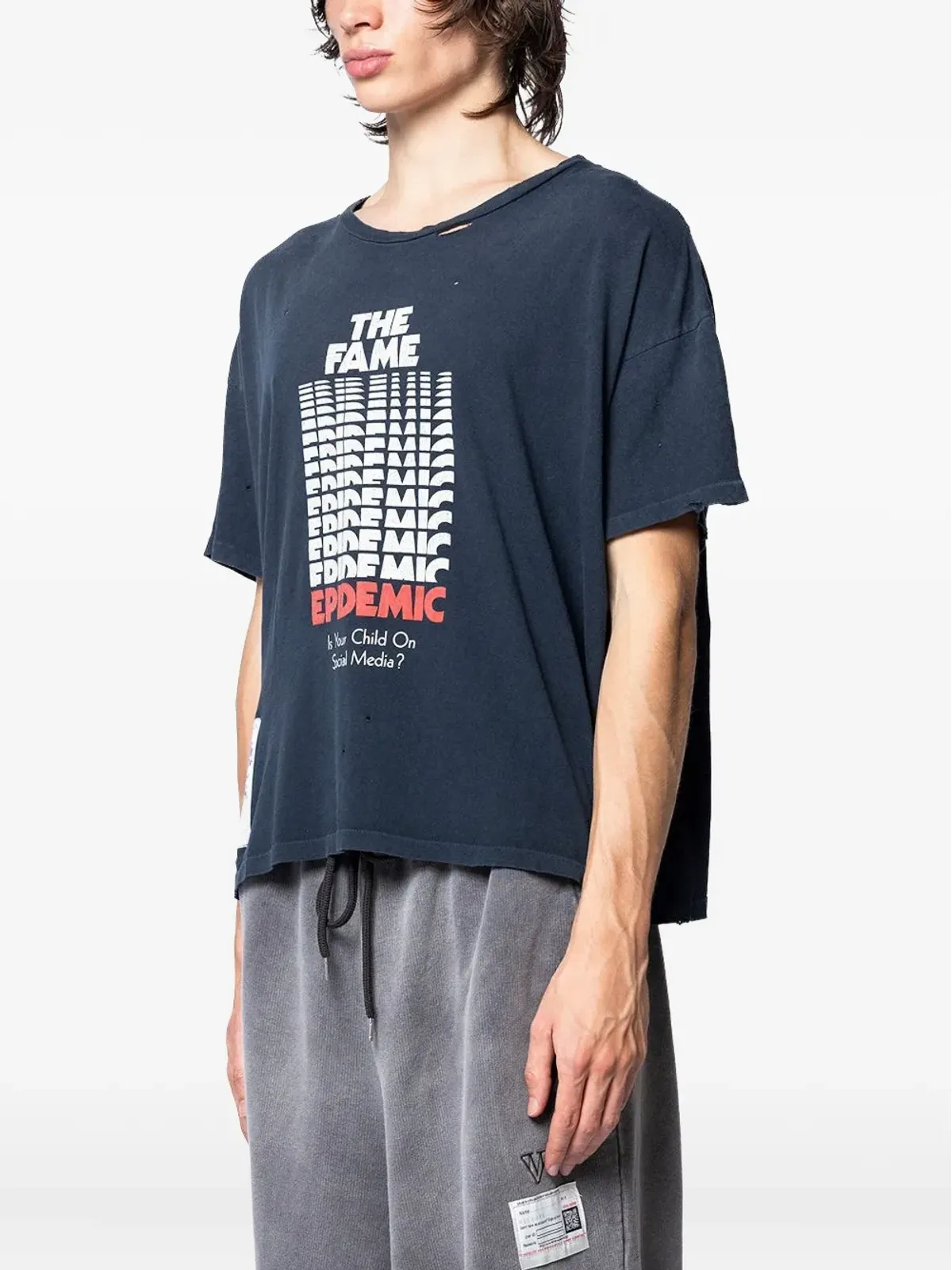 Paly Fame Epidemic distressed-effect Tシャツ - ブラック - 画像2