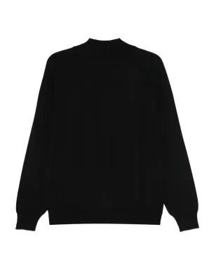 Comme des Garçons Homme ブラックのウールジップアップセーター - サムネイル2