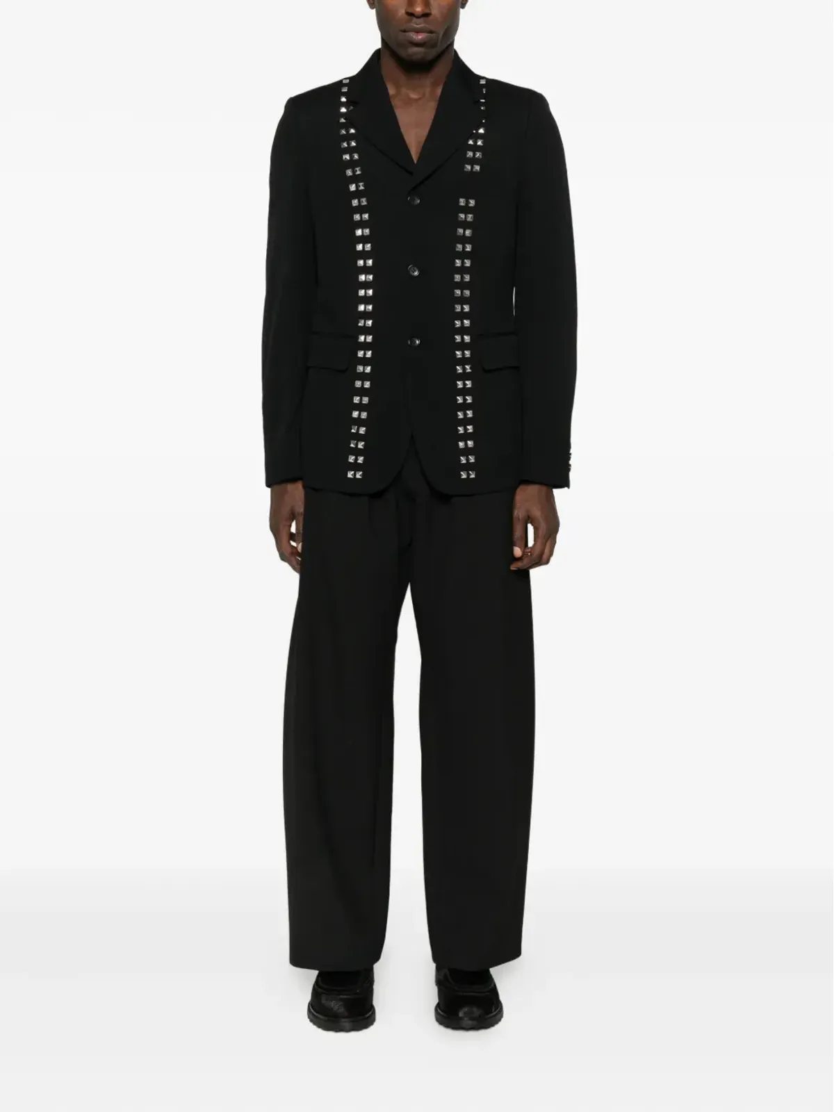 Black Comme Des Garçons スタッズ付きシングルブレストジャケット - 画像2